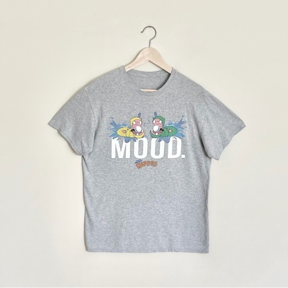 Hasbro Hungry Hungry Hippos “Mood.” Retro Board Game Gray T Shirt Adult Medium